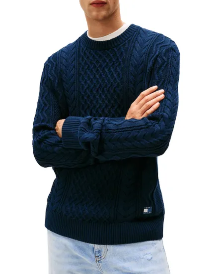 Pull Homme Slim Badge Torsadé