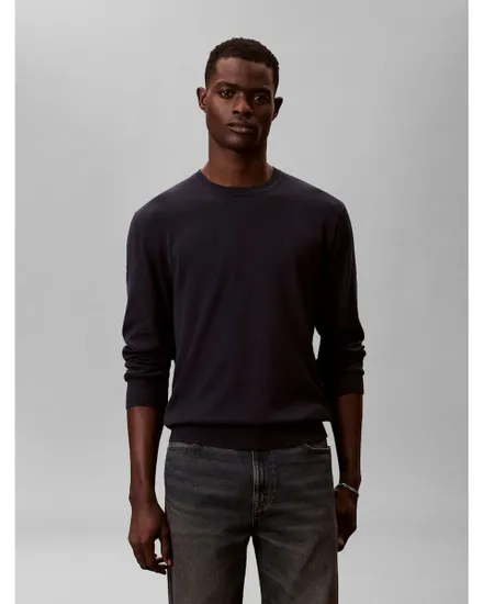 Pull col rond Homme LS SUPIMA COTTON CREW 14GG Saphir Foncé
