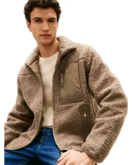 Veste polaire Homme TEDDY FLEECE ZIP THROUGH Taupe