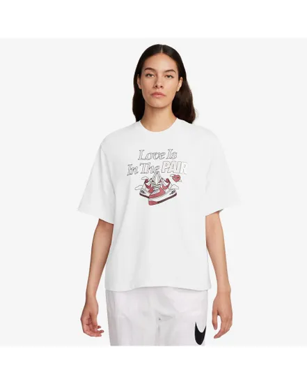 T-shirt Femme W NSW TEE OC 1 BOXY VDAY Blanc