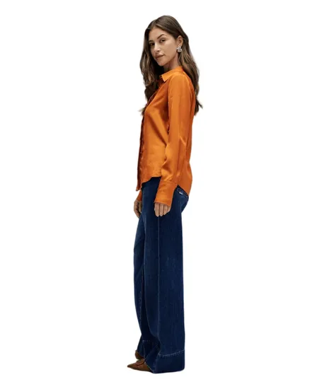 Chemisier Femme BASIC SHIRT W/ GOLD BUTTONS Orange