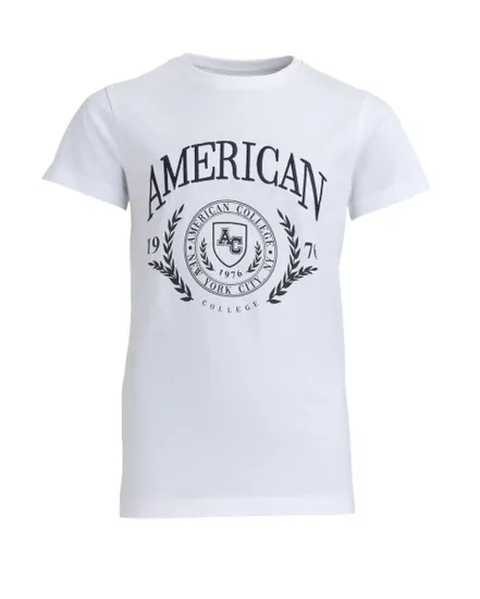 T-SHIRT Enfant BRODERIE AMERICAN COLLEGE Blanc