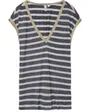 T-shirt col V Femme VMBALDO STRIPE S/L V-NECK TOP JRS B Blanc/Bleu Marine