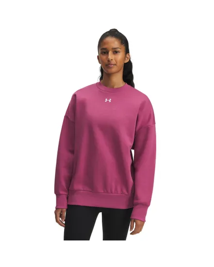 Sweat à capuche Femme UA RIVAL FLEECE OS CREW Rose