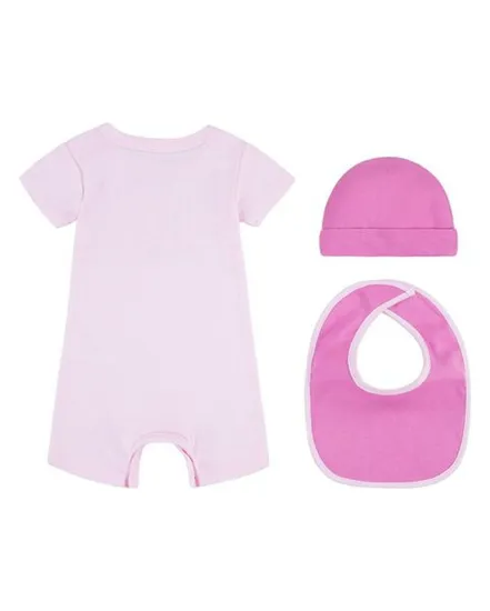 Ensemble 3 pces Bébé fille 3PC ROMPER, HAT, BIB SET Rose