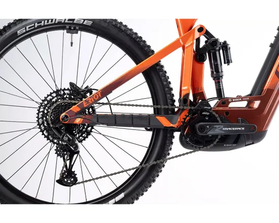 VTT électrique tout suspendu Unisexe E-RIOT TRAIL Orange/Marron