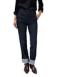 Jean Femme SECRET CHINO STRAIGHT DENIM Bleu Foncé