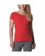 T-shirt manches courtes Femme Peak To Point II SS Tee Rouge