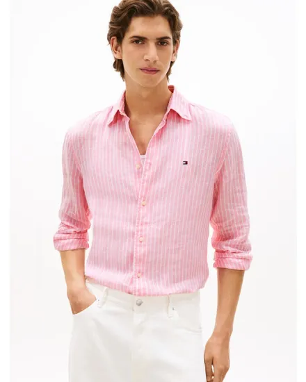 Chemise Homme LINEN BENGAL STRIPE RF SHIRT Rose