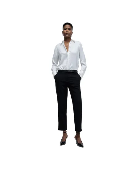Pantalon Femme Chino Taille Haute Basique