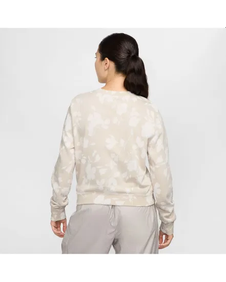Sweatshirt Femme W NSW NK CHLL FT AOP CREW Beige