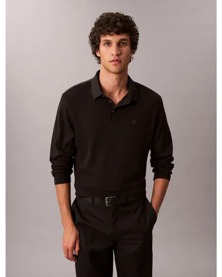 Polo manches longues Homme LS SUPIMA COTTON SOLID POLO Noir