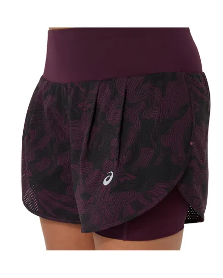 Short Femme ROAD ALL OVER PRINT 2-N-1 3.5IN SHORT Bordeaux