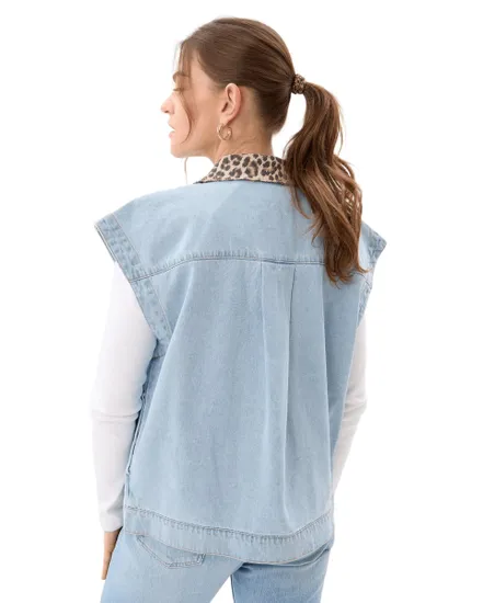 Gilet Femme Pcbreia SL Denim Vest FC