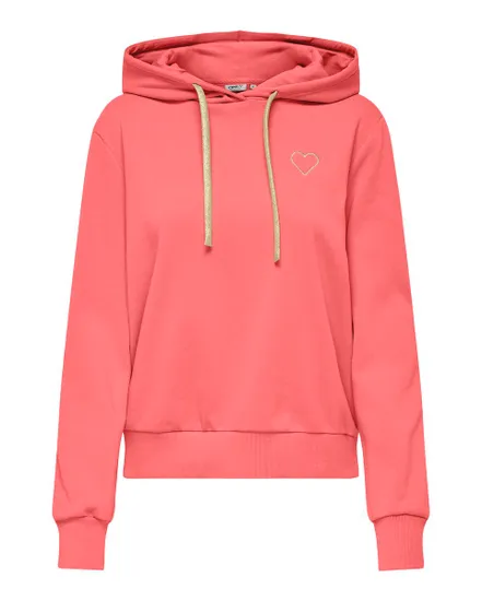 Sweat à capuche manches longues Femme ONLNOLI L/S HEART HOOD SWT NOOS Rose