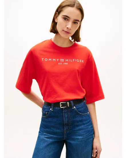 T-shirt Femme CORP LOGO TRAPEZE C- Rouge