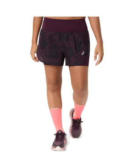 Short Femme ROAD ALL OVER PRINT 2-N-1 3.5IN SHORT Bordeaux