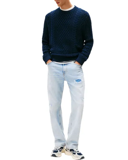 Pull Homme Slim Badge Torsadé