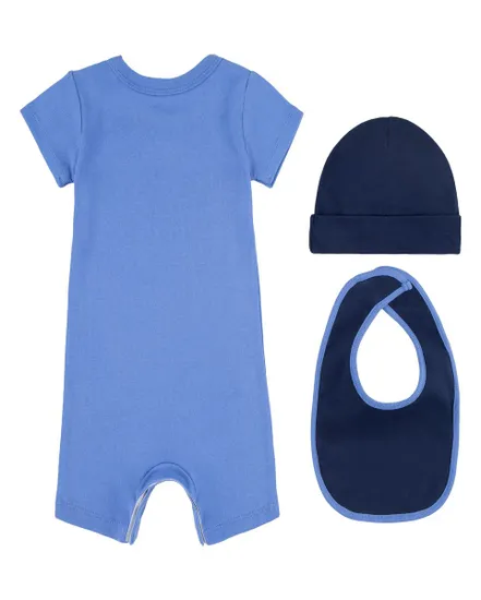 Ensemble bébé 3 PCES Bébé garçon 3PC ROMPER, HAT, BIB SET Bleu