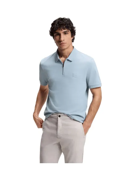 Polo Homme PASSERZIP Bleu Clair