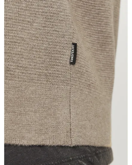 Pull en maille manches longues Homme JPRBLAMILANO STITCH KNIT HALF ZIP SN Gris