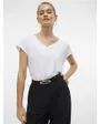 T-shirt col V Femme VMFILLI SS V-NECK TEE NOOS Blanc