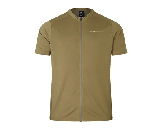 Maillot manches courtes Homme LOOP ZIPPED Vert Tweed