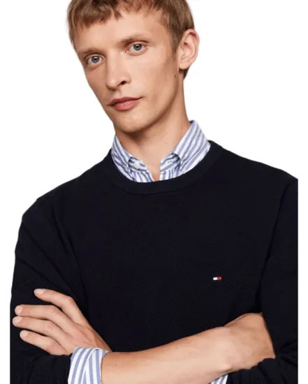Pull col rond Homme ESSENTIAL STRUCTURE CREW NECK Bleu Marine