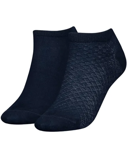 Lot de 2 paires de chaussettes Femme SNEAKER 2P DIAMOND STRUCTURE Marine