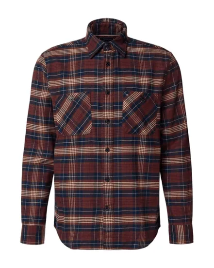 Chemise Homme FLANNEL TARTAN POCKET RF SHIRT Bordeaux