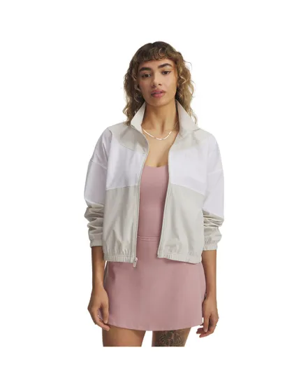 Veste zip Femme UA RIVAL WOVEN JACKET Blanc