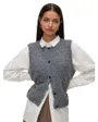 Gilet Sans Manches Femme Col Rond Boutonné