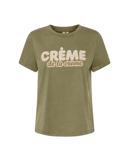 T-shirt col rond Femme VMAJILLA S/S O-NECK T-SHIRT JRS LCS GA Vert Olive