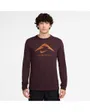 T-shirt manches longues Homme M NK DF TEE LS TRAIL Bordeaux