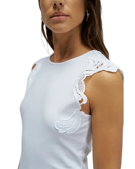 Haut Femme Top Avec Application Dentelle