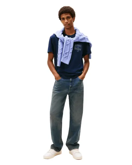 T-shirt col rond Homme REG SIGN SPRAY S Bleu Marine