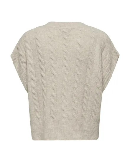 Pull sans manche Femme ONLMELODY VEST KNT NOOS Beige
