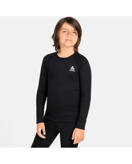 T-shirt manches longues et col rond Enfant ACTIVE WARM ECO Noir