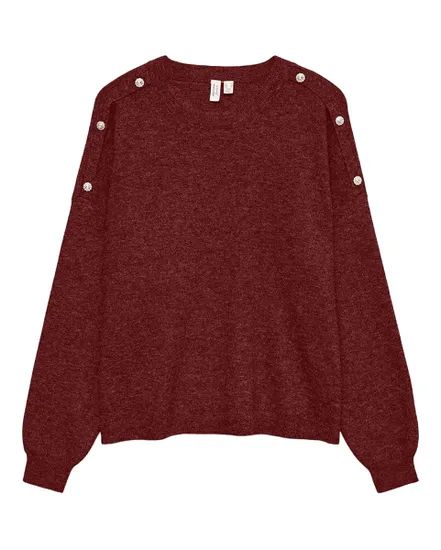 Pull Tricoté Femme VMJOYA LS O-NECK BUTTON PULLOVER BTQ
