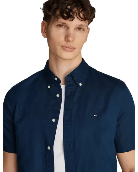 Chemise Homme Lin Blend Solid Ss