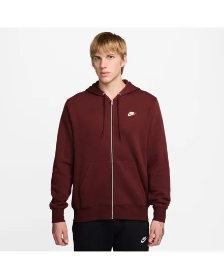 Sweat zip à capuche Homme M NK CLUB BB FZ HOODIE Bordeaux