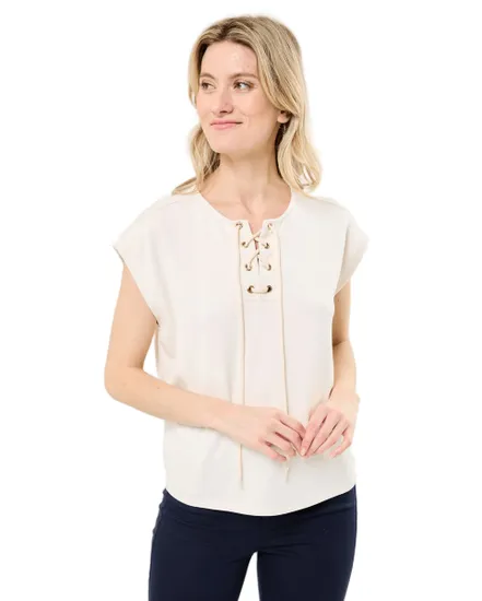 Débardeur Femme VMCOFTA S/L SWEAT TOP JRS BTQ GA Écru