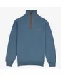 Pull zip manches longues Homme COL MONTANT DEMI ZIP Bleu