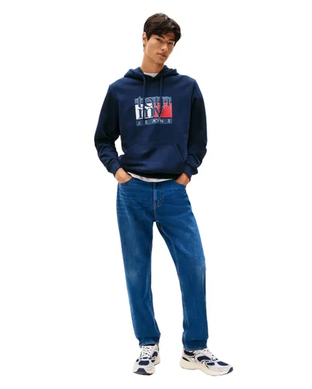 Sweat à Capuche Homme Tommy Jeans Reg Rwb Flag Hoodie Ext