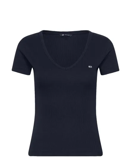 Tee-Shirt Femme Slim Essential Rib V
