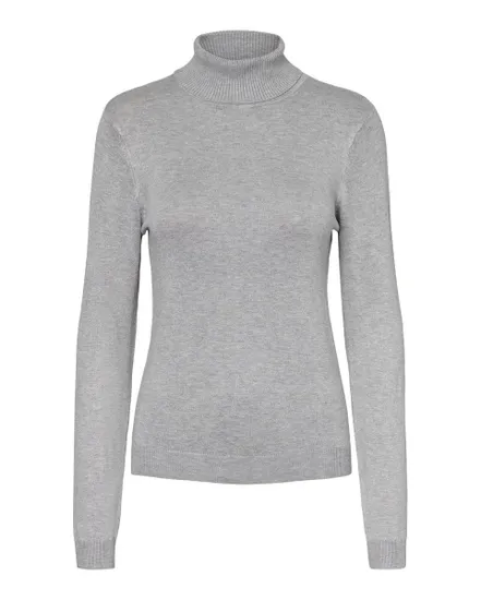 Pull manches longues Femme VMGLORY LS ROLLNECK BLOUSE GA NOOS Gris