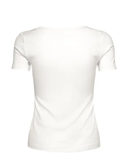 T-shirt col V Femme REG SOFT RIB ESSENTIAL SS Écru