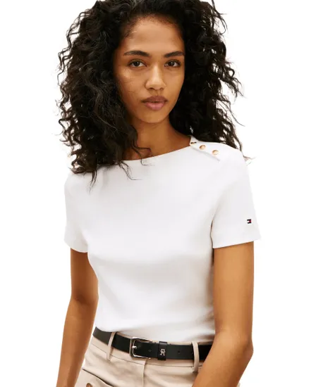 T-shirt Femme Gold Button Slim SS