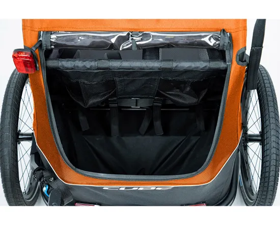 Remorque pour enfant 2 places DOUBLE CMPT X ACTIONTEAM Orange/Gris