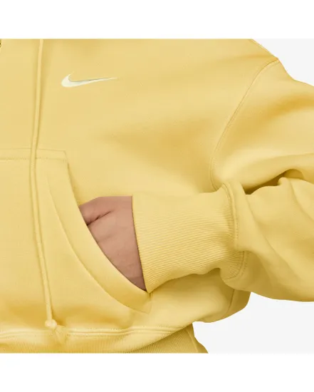 Sweat zip à capuche Femme W NSW PHNX FLC CROP FZ HDY Jaune